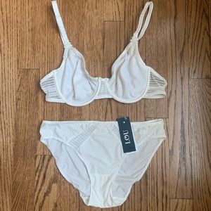 NWT Lou 34B Full Cup Bra and High-Cut Panty Set